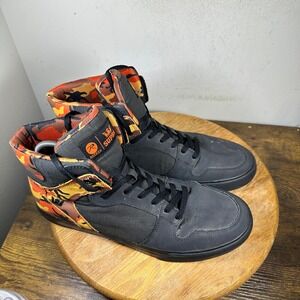 Supra Vaider Mens Black Orange Camo High Top Skate Shoes 08206-014-M Size 13